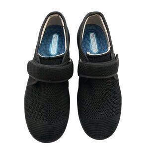 Youyun Slip On Shoes Womens 8.5" Mens 7.5" Black Walking Ergonomic Wide Width